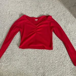 old navy cropped long sleeve shirt